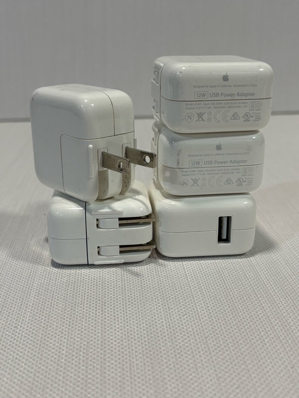 5 Apple 12W USB power adapters white wall chargers
